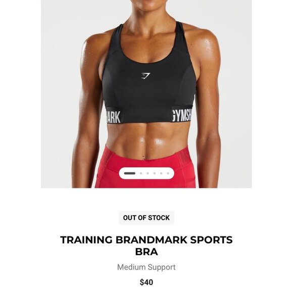 Gymshark Womens Black Racerback Sports Bra With Logo Band Text Size S - Picture 6 of 8